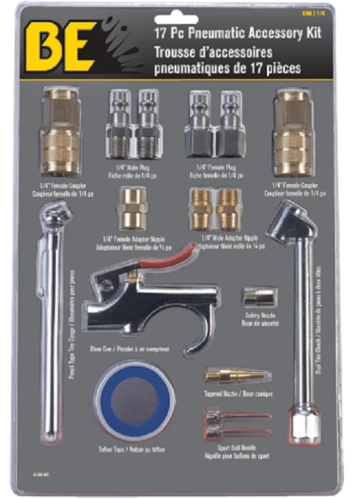 BE 42.000.020 Air Compressor 17 pcs Pneumatic Accessory Kit 3 BE 42.000.020 Air Compressor 17 pcs Pneumatic Accessory Kit